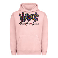 Pigment Salmon Peace Love Autism Urban Hoodie - Bettercallsaul
