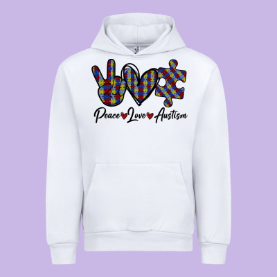 Peace Love Autism Urban Hoodie Designed By Bettercallsaul