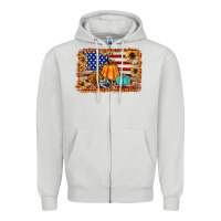 Dove Grey american flag fall backgraund Zipper Hoodie - JahusDesignShop