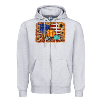 Heather Grey american flag fall backgraund Zipper Hoodie - JahusDesignShop