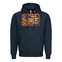 Navy american flag fall backgraund Zipper Hoodie - JahusDesignShop