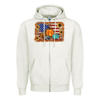 American Flag Fall Backgraund Zipper Hoodie | Teevron