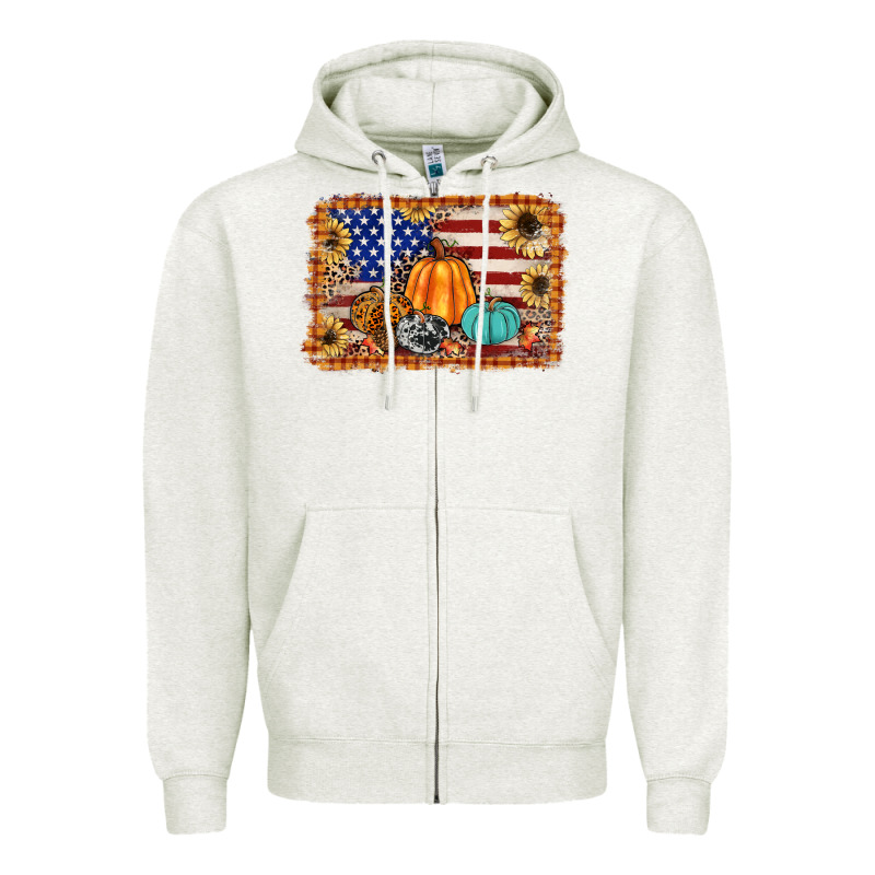 American Flag Fall Backgraund Zipper Hoodie by JahusDesignShop | Teevron