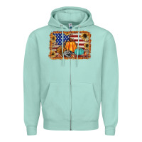 Seafoam american flag fall backgraund Zipper Hoodie - JahusDesignShop