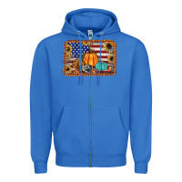 True Royal american flag fall backgraund Zipper Hoodie - JahusDesignShop