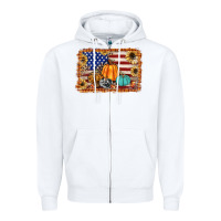 White american flag fall backgraund Zipper Hoodie - JahusDesignShop