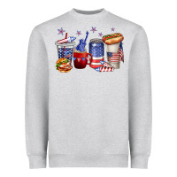 Heather Grey 4th of july coffee cups Heavyweight Sweatshirt - texasbilliewilder