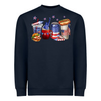 Navy 4th of july coffee cups Heavyweight Sweatshirt - texasbilliewilder