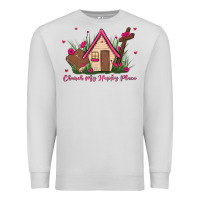 Dove Grey church is my happy place Premium Sweatshirt - MaliasSmallBusiness