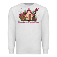 Oatmeal Heather church is my happy place Premium Sweatshirt - MaliasSmallBusiness