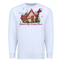 White church is my happy place Premium Sweatshirt - MaliasSmallBusiness