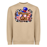 Mushroom 4th of july cow Heavyweight Sweatshirt - texasbilliewilder