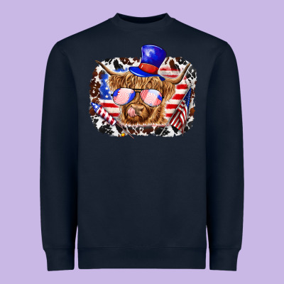 Heavyweight Sweatshirt 4th of july cow