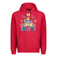 Cardinal my first easter with baby bunny and eggs Premium Hoodie - AdoDesignShop