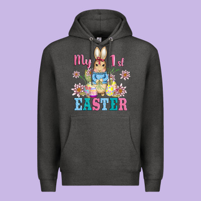 My First Easter With Baby Bunny And Eggs Premium Hoodie Designed By Adodesignshop