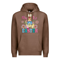 Chestnut my first easter with baby bunny and eggs Premium Hoodie - AdoDesignShop