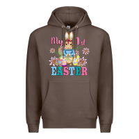 Coffee my first easter with baby bunny and eggs Premium Hoodie - AdoDesignShop