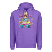 Purple my first easter with baby bunny and eggs Premium Hoodie - AdoDesignShop