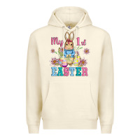 Sandshell my first easter with baby bunny and eggs Premium Hoodie - AdoDesignShop