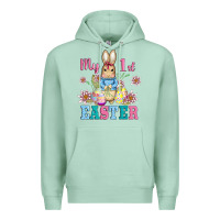 Seafoam my first easter with baby bunny and eggs Premium Hoodie - AdoDesignShop