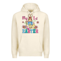 Tofu my first easter with baby bunny and eggs Premium Hoodie - AdoDesignShop