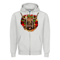 Dove Grey highland cow  christmas Zipper Hoodie - JahusDesignShop