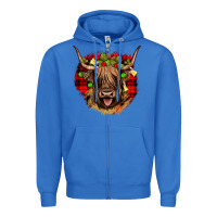 True Royal highland cow  christmas Zipper Hoodie - JahusDesignShop