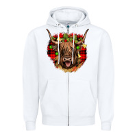 White highland cow  christmas Zipper Hoodie - JahusDesignShop