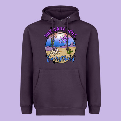 Salt Water Heals Everything Heavyweight Hoodie Designed By Maliassmallbusiness