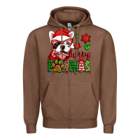 Chestnut merry pawmas christmas french bulldog Zipper Hoodie - Jasminsmagicworld