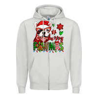 Dove Grey merry pawmas christmas french bulldog Zipper Hoodie - Jasminsmagicworld