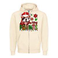 Sandshell merry pawmas christmas french bulldog Zipper Hoodie - Jasminsmagicworld