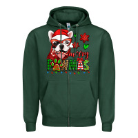 Sports Green merry pawmas christmas french bulldog Zipper Hoodie - Jasminsmagicworld