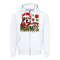 White merry pawmas christmas french bulldog Zipper Hoodie - Jasminsmagicworld