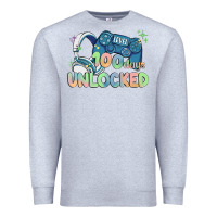 Heather Grey level 100 days unlocked Premium Sweatshirt - MaliasSmallBusiness