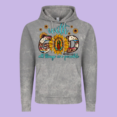With God All Things Are Possible Matthew 19 26 Vintage Hoodie Designed By Jahusdesignshop