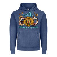 Vintage Denim with god all things are possible matthew 19 26 Vintage Hoodie - JahusDesignShop