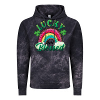 Cloud Black Lucky and blessed rainbow Vintage Hoodie - RanaPortraitStore