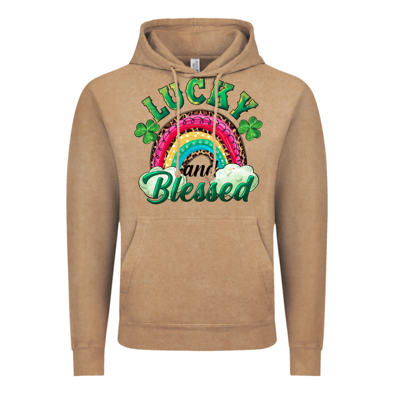 Lucky And Blessed Rainbow Vintage Hoodie by RanaPortraitStore | Teevron