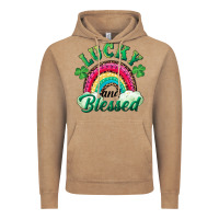 Vintage Coffee Lucky and blessed rainbow Vintage Hoodie - RanaPortraitStore