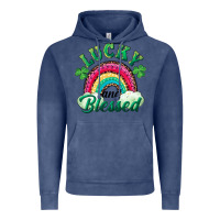 Vintage Denim Lucky and blessed rainbow Vintage Hoodie - RanaPortraitStore