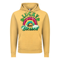 Vintage Mustard Lucky and blessed rainbow Vintage Hoodie - RanaPortraitStore