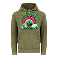 Vintage Olive Lucky and blessed rainbow Vintage Hoodie - RanaPortraitStore