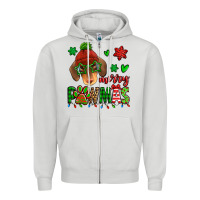 Dove Grey merry pawmas christmas dachshund Zipper Hoodie - Jasminsmagicworld