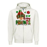 Oatmeal Heather merry pawmas christmas dachshund Zipper Hoodie - Jasminsmagicworld