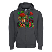 Smoke merry pawmas christmas dachshund Zipper Hoodie - Jasminsmagicworld