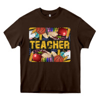 Chocolate Brown Western Teacher Black And Glitter Heavy Core Tee - LillyAllenDesigns