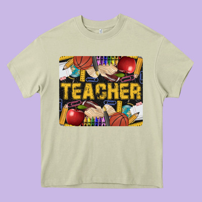 Western Teacher Black And Glitter Heavy Core Tee Designed By Lillyallendesigns