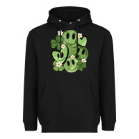 Black st. patrick's day green smile Heavyweight Hoodie - MaliasSmallBusiness