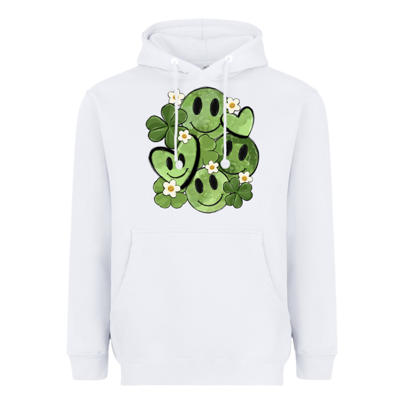 St. Patrick's Day Green Smile Heavyweight Hoodie by MaliasSmallBusiness | Teevron